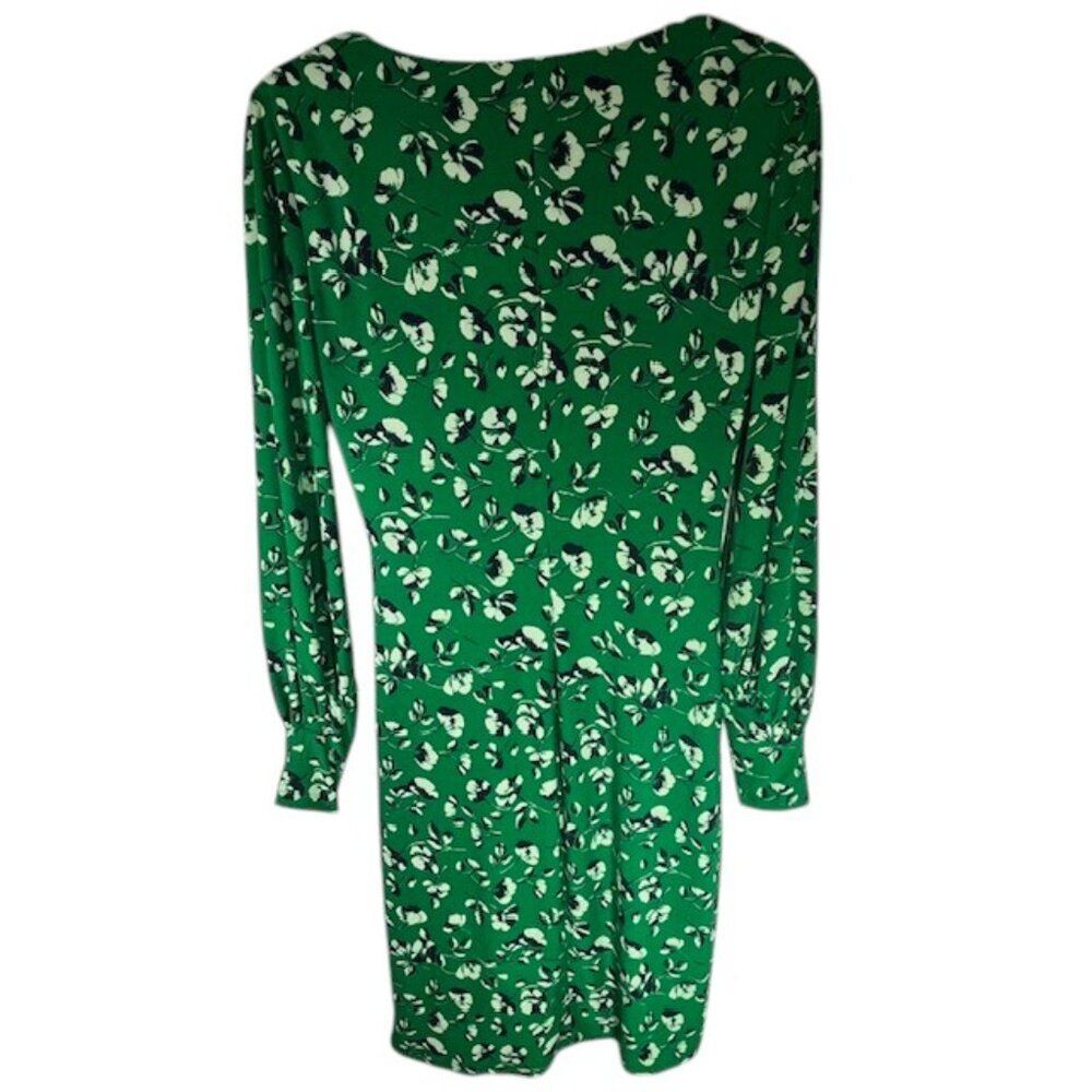 Lauren Ralph Lauren New w/ Tags Green, Black & White Shirred Wrap Dress- Size 2 - Picture 7 of 11